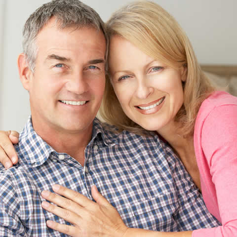 Smiling older couple